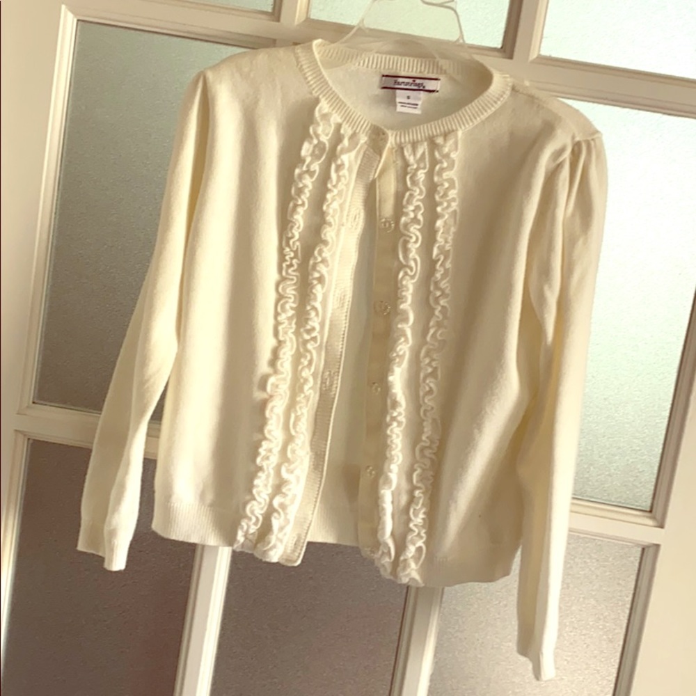 Girls’ cardigan/off white/Sz. 5